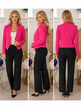 SHEIN Hot Pink Open Front Blazer - Size Medium